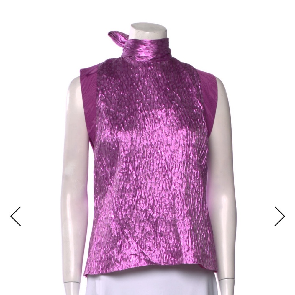 Rachel Comey Metallic Fuchsia Sleeveless Tank Top